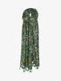 Foulard à imprimé éventails et bords à pompons - Vert - 3