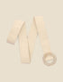 Ceinture style raphia à boucle ronde graphique - Beige - 1