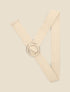 Ceinture en raphia à boucle ronde ciselée - Beige - 2