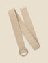 Ceinture en raphia à boucle ronde ciselée - Taupe - 1