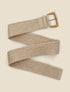 Ceinture en raphia à boucle en bois - Taupe - 2