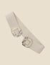 Ceinture à boucle martelée et laquée - Beige - 1