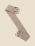 Ceinture élastiquée à boucle en croix stylisée - Taupe - 1