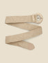 Ceinture élastiquée en raphia - Taupe - 1