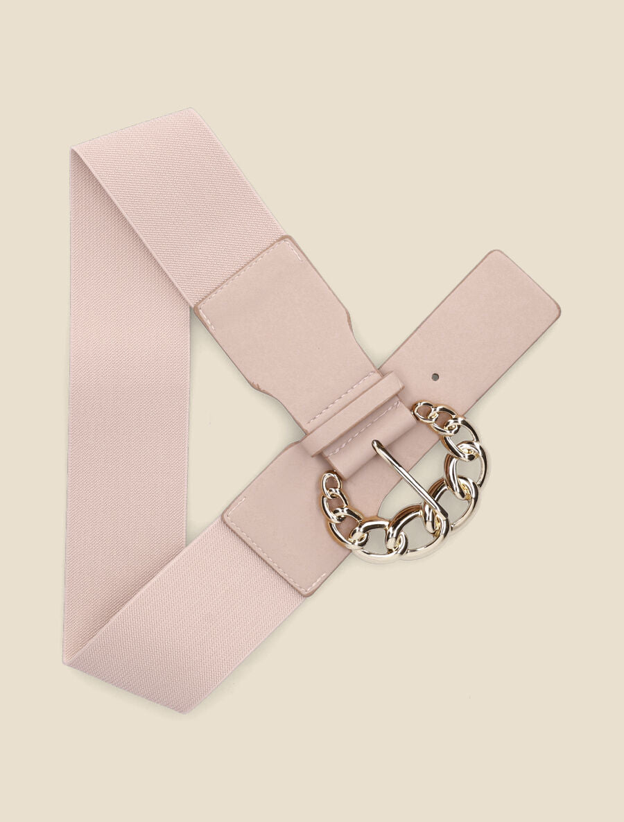 Ceinture élastiquée à boucle style chaîne - Rose - 2