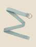 Ceinture en simili tressé à boucle style bambou - Vert d&