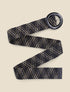 Ceinture bi-matière à sangle en zig-zag - Noir - 2