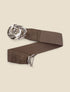 Ceinture à boucle torsadée et striée - Taupe/or - 1