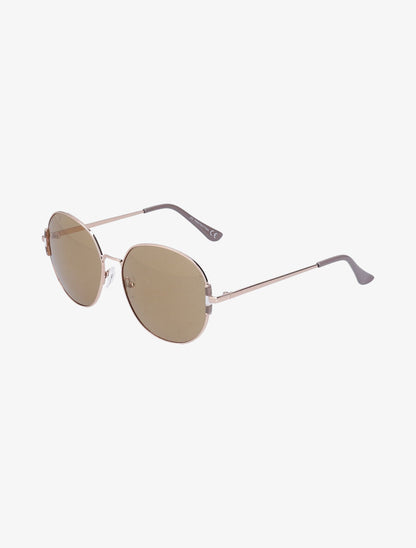 Lunettes ovales oversize - Camel/or - 1
