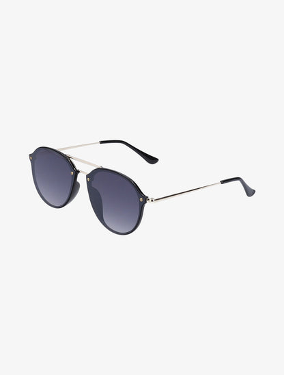 Lunettes clubmaster à double ponts - Noir/or - 2