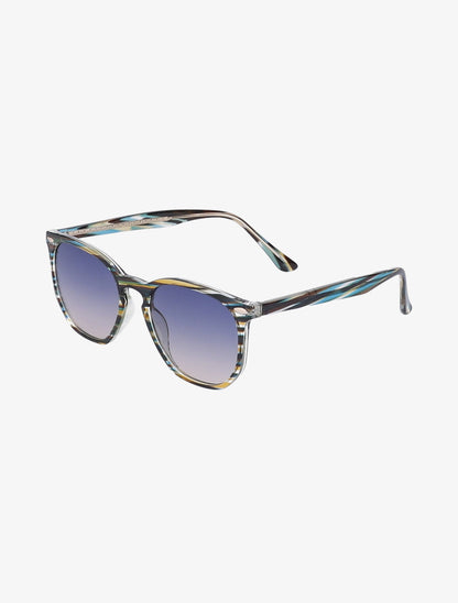 Lunettes de soleil wayfarer rondes - Bleu - 1