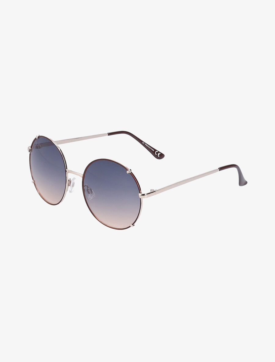 Lunettes de soleil rondes à monture métallique - Marron - 2