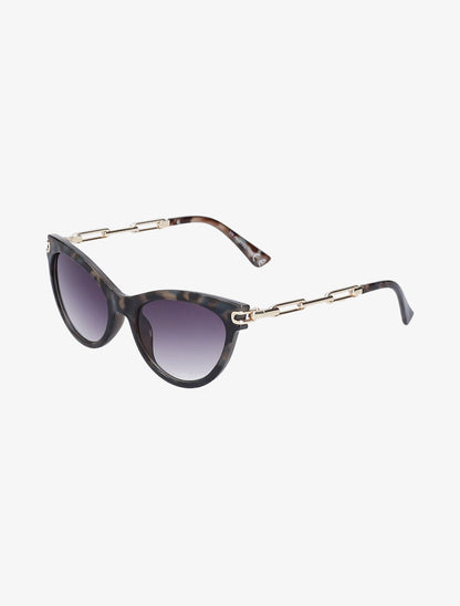 Lunettes cat eye à branches style chaîne - Bleu - 1