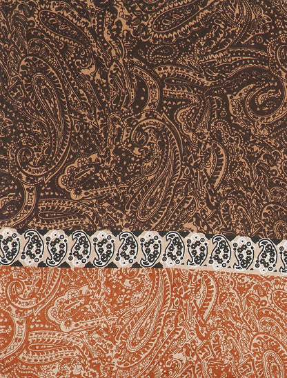 Foulard à imprimé végétal et cachemire - Camel - 2