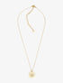 Collier à pendentif rond motif soleil ajouré - Or - 1