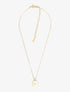 Collier à pendentif rond motif croix - Or - 1