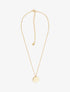 Collier à pendentif rond motif rosace - Or - 4