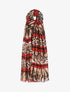 Foulard à rayures contrastantes et imprimé animal - Rouge - 1