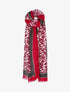 Foulard à imprimé abstrait et bords à pois - Rouge - 1