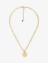 Collier en maille ras de cou à pendentif rond orné d&