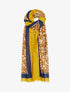 Foulard à imprimé abstrait et bords à pois - Jaune - 3