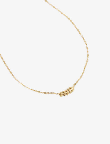 Collier à pendentif feuille de laurier - Or - 2