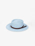 Canotier à galon en simili tressé - Bleu ciel - 3