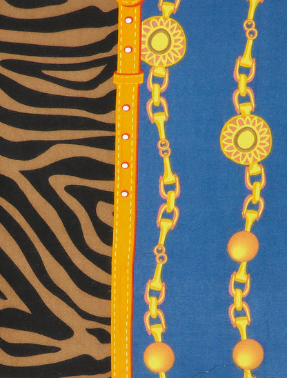 Echarpe à pois et lignes stylisées - Rouille - 2
