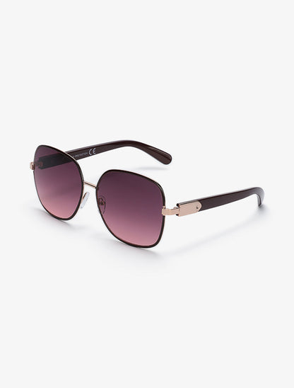 Lunettes de soleil rondes oversize - Marron - 1