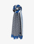 Foulard à imprimé mosaique stylisée - Bleu - 1