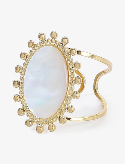 Bague pierre ovale nacrée - Or - 2
