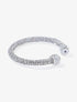 Jonc ouvert orné de zircons blancs - Argent - 1