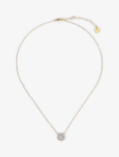 Collier à pendentif losange orné de zircons blanc - Or - 2