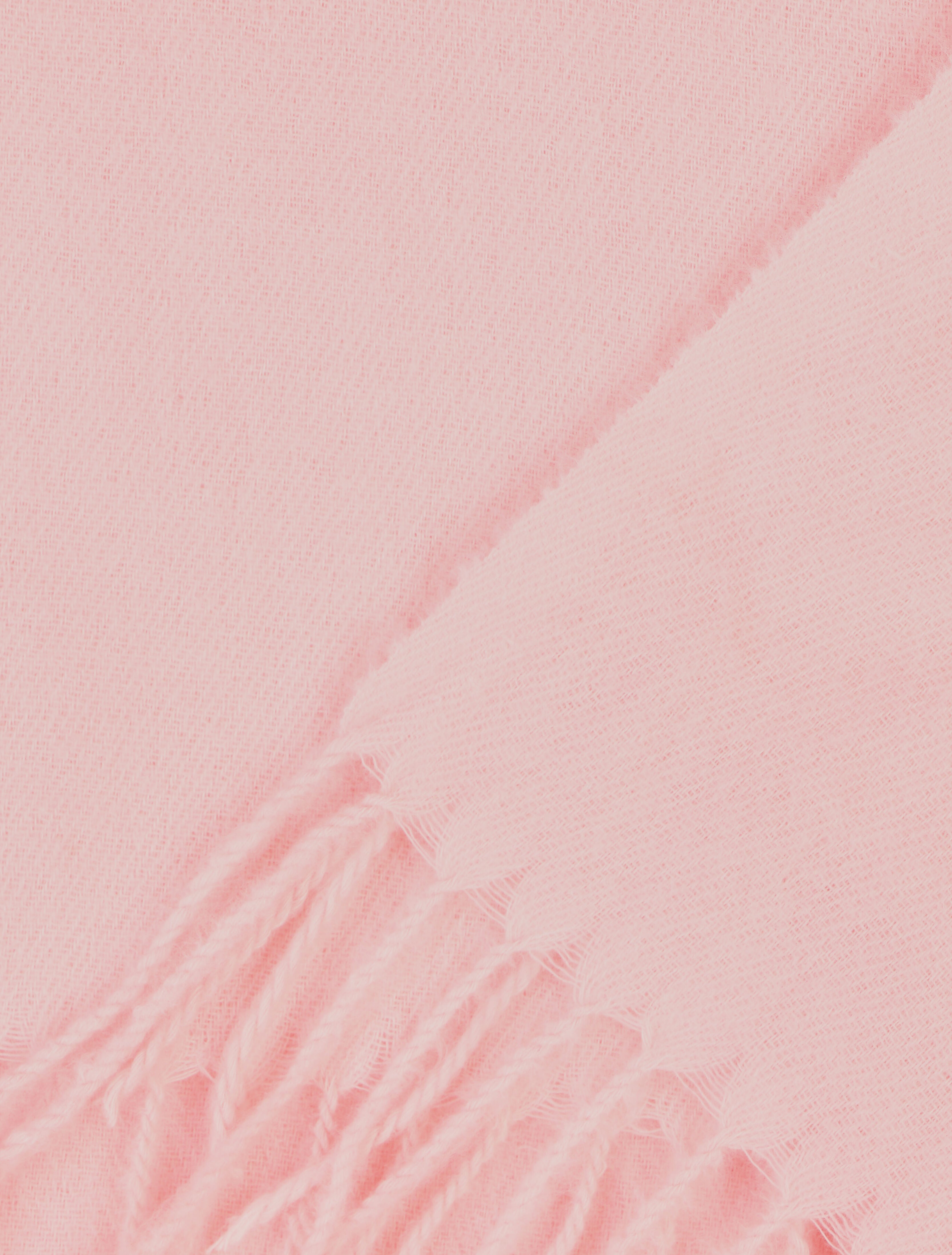 Echarpe en laine mélangée à franges - Rose - 3