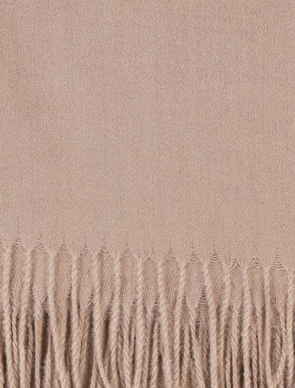 Echarpe en laine mélangée à franges - Taupe - 3