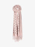 Echarpe à imprimé ovale irisé et franges - Rose - 1