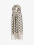 Echarpe à imprimé ovale irisé et franges - Beige - 1