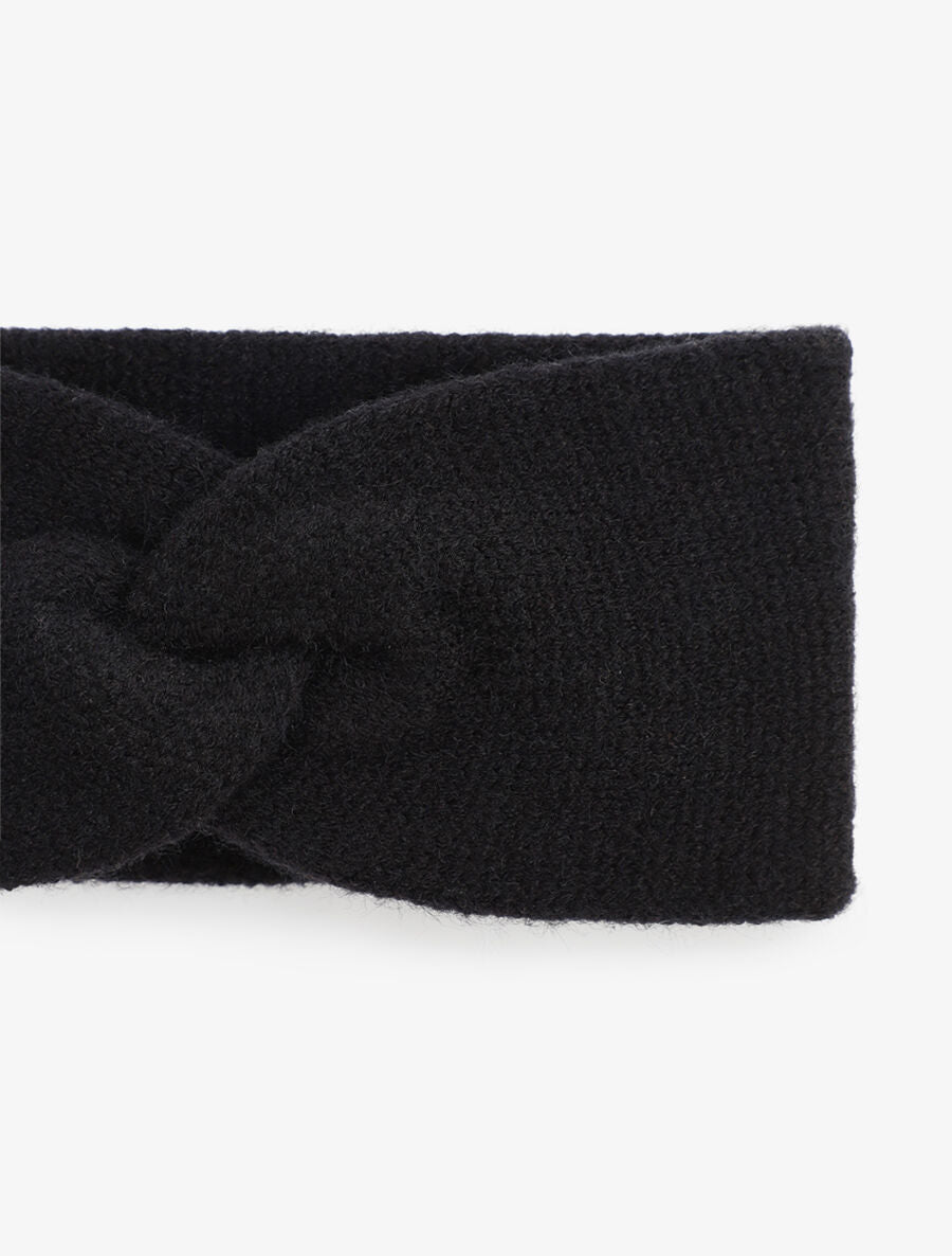 Bandeau noué en maille - Noir - 2