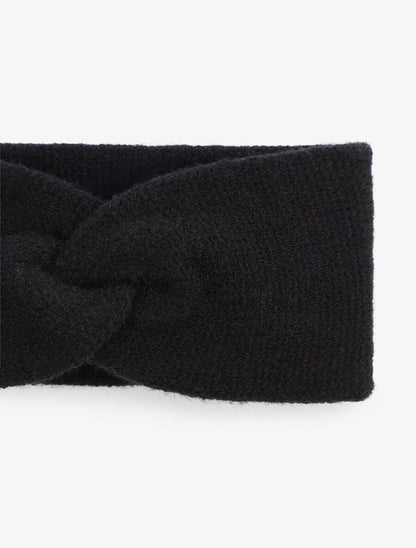 Bandeau noué en maille - Noir - 2