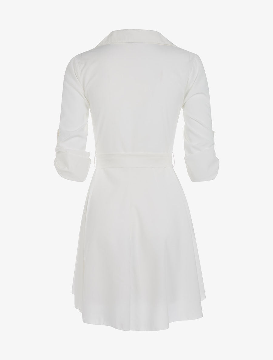 Robe chemise saharienne - blanc - 2