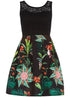 Robe patineuse buste dentelle - noir - 1