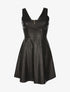 Robe évasée en simili - noir - 1