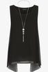 Top à dos fendu en voile doublé - Noir - 1