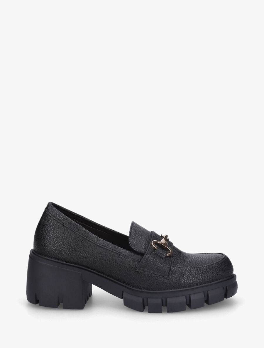 Mocassins chunky en simili - Noir - 5