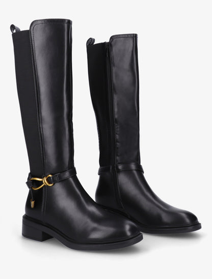 Bottes style cavalière à boucle fantaisie - Noir - 4