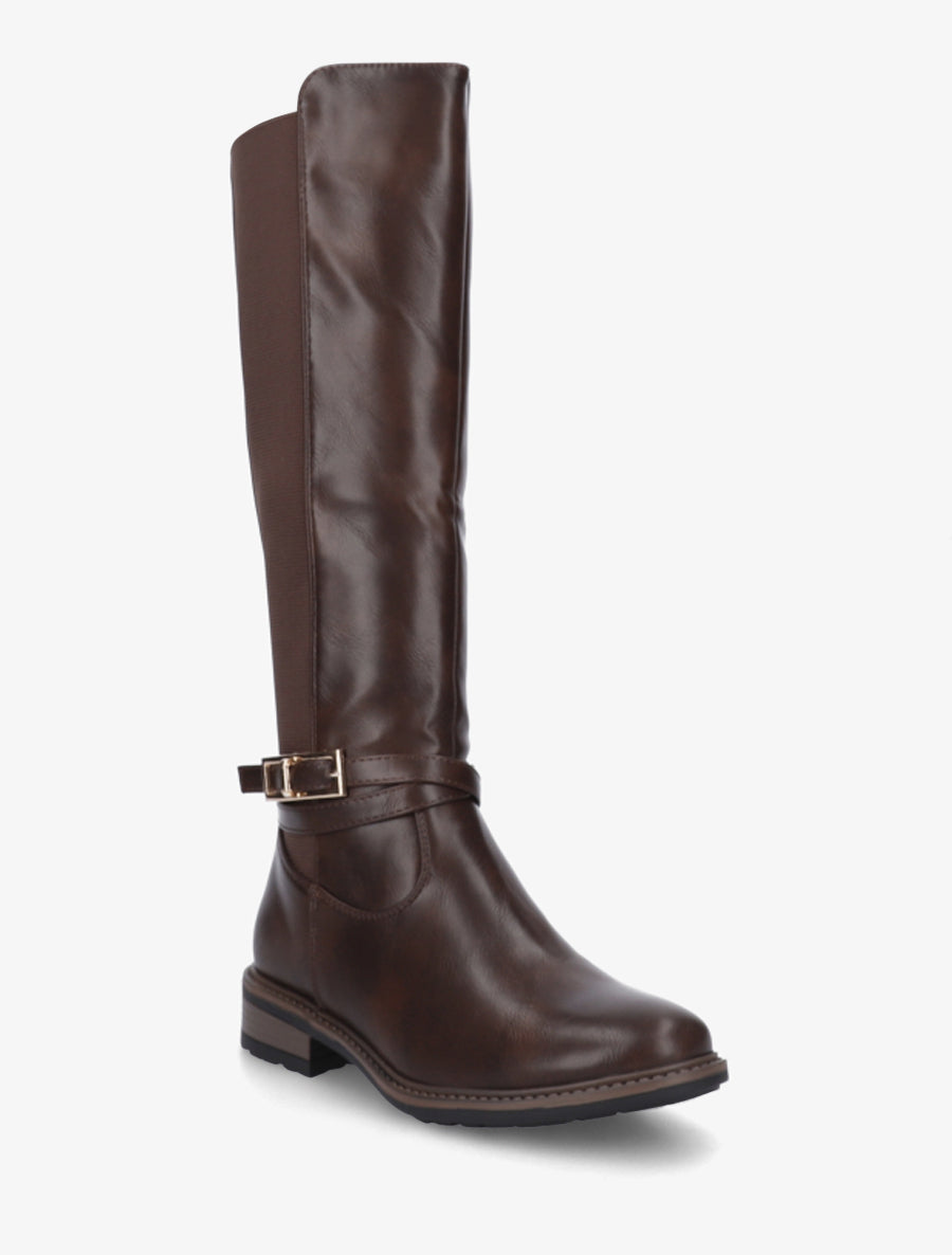 Bottes unies élastiquées - Marron - 2