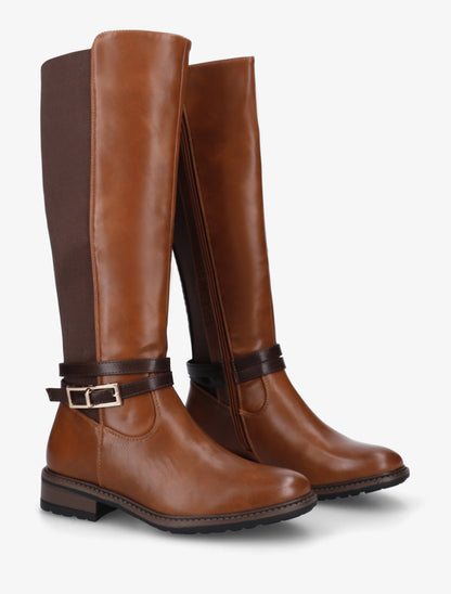 Bottes unies élastiquées - Camel - 4