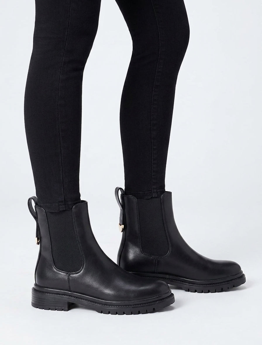 Chelsea boots con contrafforte stilizzato - Nero