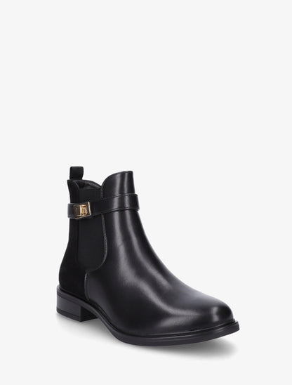 Bottines unies à contrefort en suédine - Noir - 2