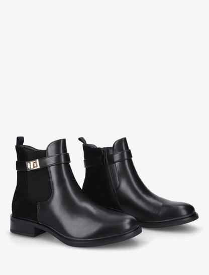 Bottines unies à contrefort en suédine - Noir - 4